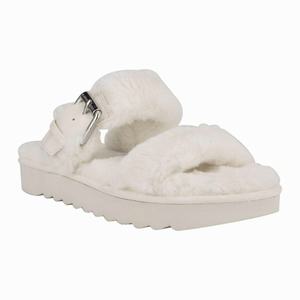 Nine West Funkie Cozy Flat Slippers - White - Ireland (BV1362587)